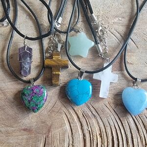 Elegant Multicolor Stone Pendant Necklace Collection